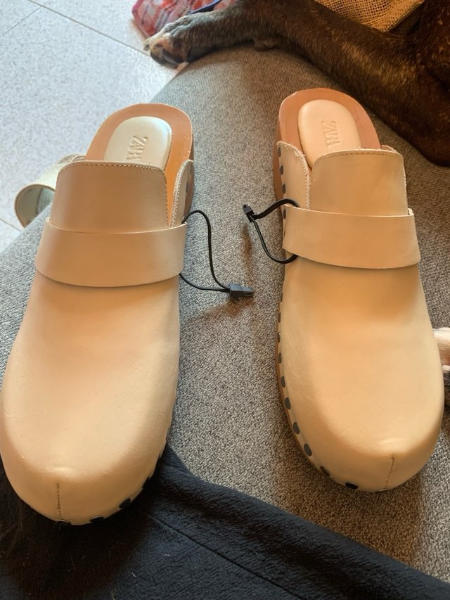 Zoccoli Zara Pelle Vintage Beige