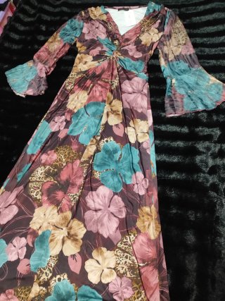 Vestido largo estampado floral