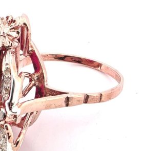 Anillo Oro 9k y Plata con Spinela y Citrino