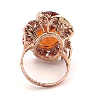 Anillo Oro 9k y Plata con Spinela y Citrino