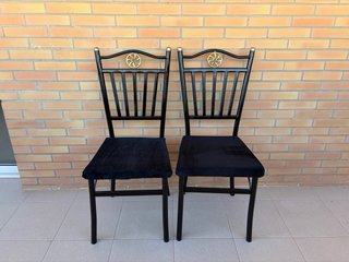 Conjunto 2 Sillas Metal y Tela