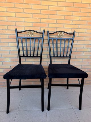 Conjunto 2 Sillas Metal y Tela