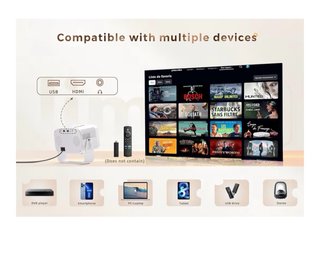 Proyector Jimveo 1080P Rotación 360°
