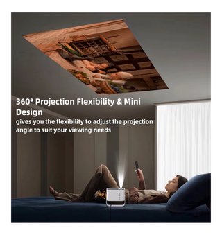 Proyector Jimveo 1080P Rotación 360°