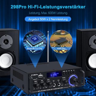 Amplificador BT-298 Pro Bluetooth 5.0