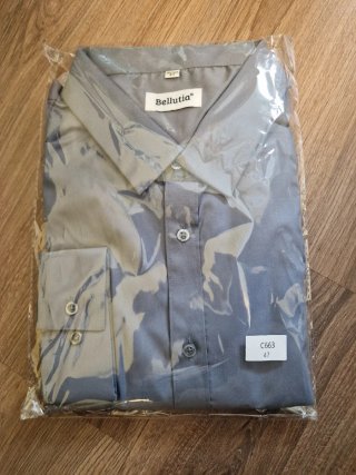Camisa Bellutia Talla 47 Gris/Azul Claro