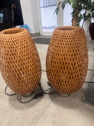 Lámparas de mesa de bambú (pareja)