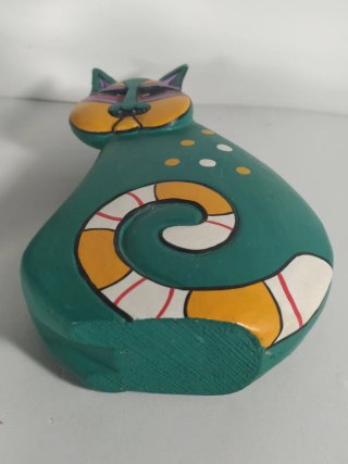 Figura gato debmsdrra pintado a mano