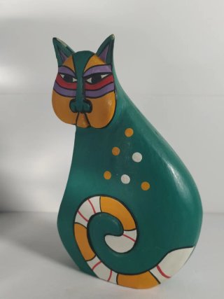 Figura gato debmsdrra pintado a mano