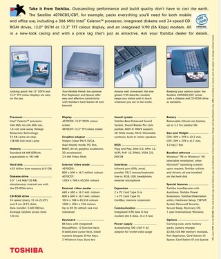 Toshiba Satellite 4070CDT. Vintage. PII (1999)