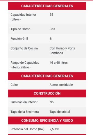 Estufa de gas 5 fuegos
