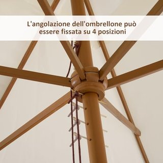 Ombrellone da Giardino 2x3 m con Corda e Prese d'A