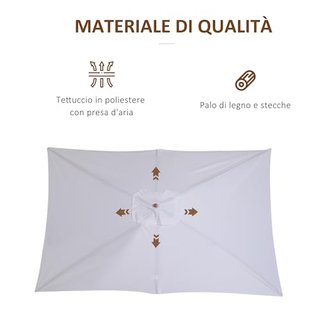 Ombrellone da Giardino 2x3 m con Corda e Prese d'A