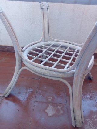 Mesa auxiliar blanca madera y cristal