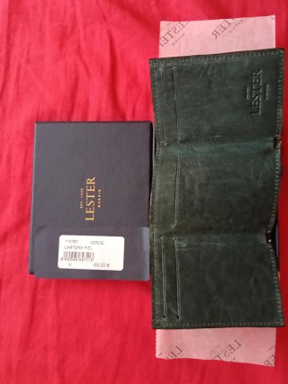 Cartera tarjeteros piel Lester verde