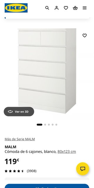 Ropero 6 cajones blanco