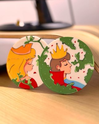 Pack 6 Posavasos 3D - 3 Princesa y 3 Príncipe