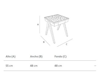 Mesa auxiliar de mármol y madera