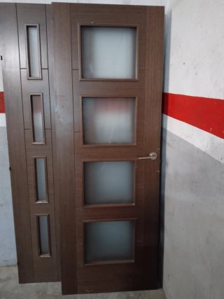 Puertas de madera con cristal