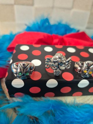 4 Anillos metálicos Góticos