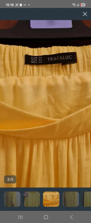 Falda larga Zara amarilla