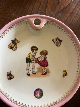 Plato Limoges Vintage Niños y Animales