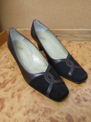 Sapatos Senhora Pele Castanho/Preto