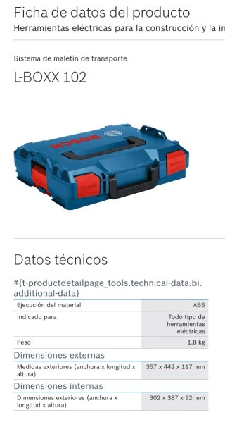 Maletín Bosch L-BOXX 102.  NUEVO