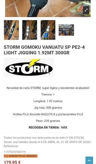 Caña de pescar Gomoku Storm Vanuatu