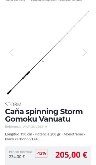 Caña de pescar Gomoku Storm Vanuatu