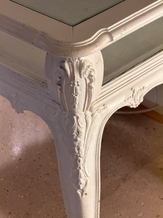 Mesa antigua madera cristal