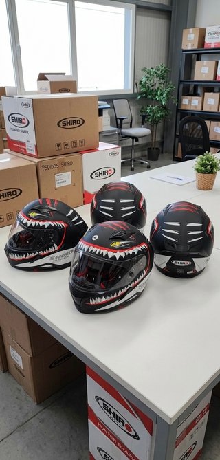 Casco Moto Shiro SH-890 Hunter Shark Negro
