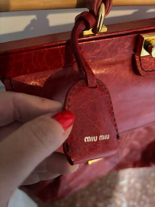 Borsa Miu Miu Hobo Bag vitello rosso