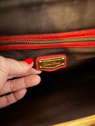 Borsa Miu Miu Hobo Bag vitello rosso