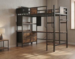 ENVIO GRATIS!! Litera con escritorio y estanterías