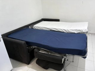 Sofá Cama Negro/Marrón
