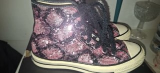 Converse All Star Lentejuelas Rosa y Negro