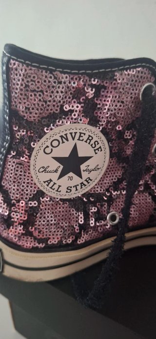 Converse All Star Lentejuelas Rosa y Negro