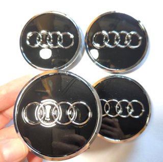 TAPABUJES AUDI 61mm NEGRO - EMBLEMA LLANTAS AUDI