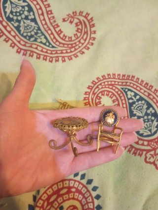 Salottino in miniatura oro e blu