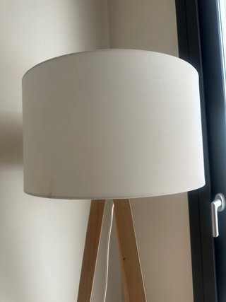 Lámpara de pie madera y tela