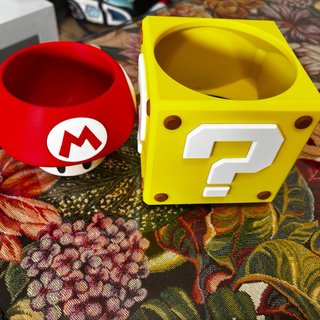 Maceteros Mario Bros Hongo y Bloque