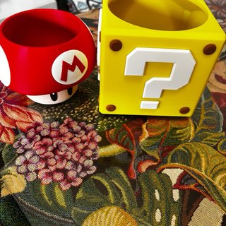 Maceteros Mario Bros Hongo y Bloque