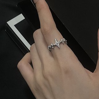Anillo ajustable plata estrellas