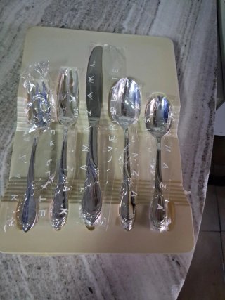 Juego cubiertos bañados plata
