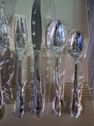 Juego cubiertos bañados plata