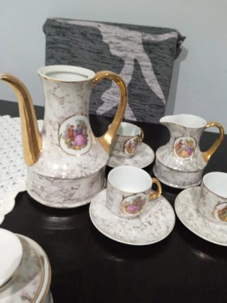 Juego de café porcelana 10 tazas