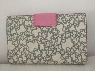 Billetera TOUS Kaos Beige y Rosa 19cm