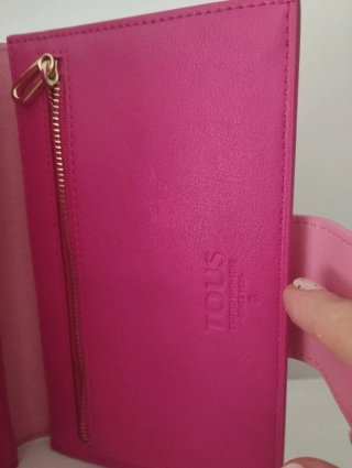 Billetera TOUS Kaos Beige y Rosa 19cm