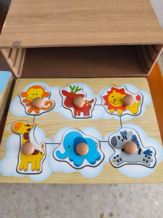 Puzzle madera animales safari, varios modelos